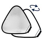 Rebatedor-Triangular-2-em-1-Branco-e-Prata-de-60cm-com-Alca