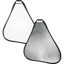 Rebatedor Triangular 2 em 1 Branco e Prata de 80cm com Alça