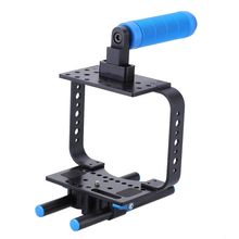 Gaiola Cage BMCC C3 com Punho Handle Grip Espumado para BLackMagic Cinema, Canon C300, C500 e 5DMarkII