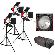 Kit Iluminação Tungstênio Spotlight Red Head Luz Contínua Godox 3x800W e Suportes (110V)