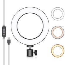 Iluminador de Led Circular 6" Bi-Color Vídeo Ring Light 16cm USB (3200-5500K)