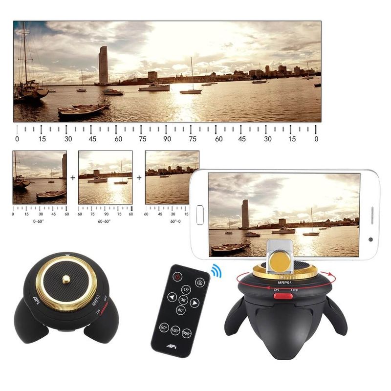 Mini-Cabeca-Panoramica-Motorizada-AFI-MRP01-Rotacao-de-360°-para-Cameras-e-Smartphones