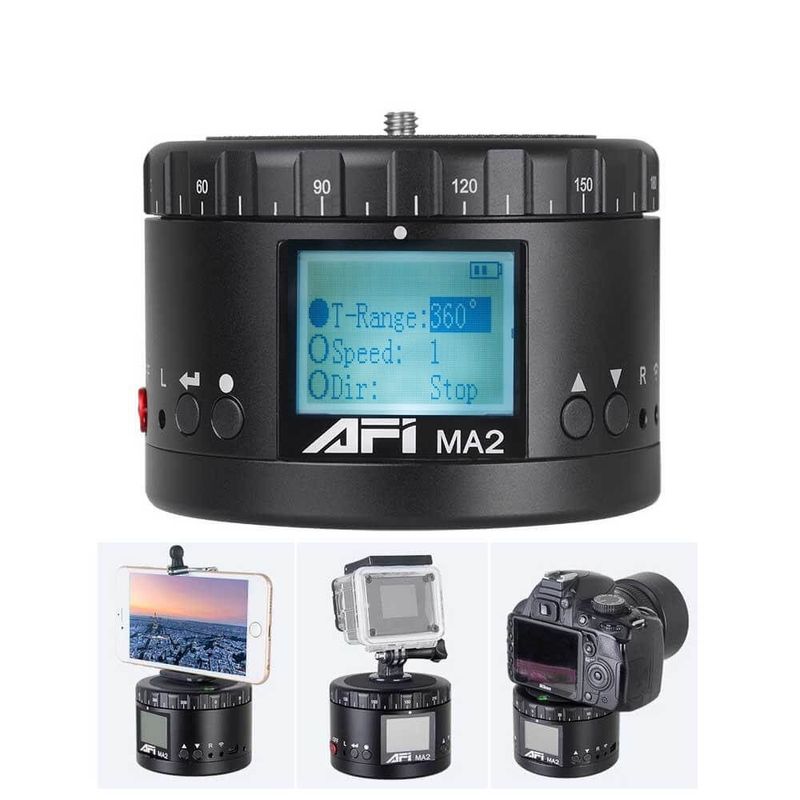 Cabeca-Panoramica-Motorizada-AFI-MA2-360°-Time-Lapse-para-Cameras-Mirrorless-DSLR-e-Smartphones