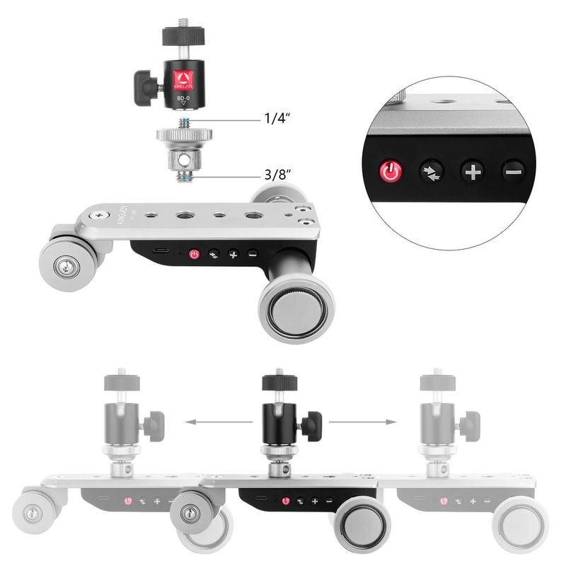 Mini-Slider-Dolly-Eletronico-Motorizado-PPL-06S-Skate-com-Cabeca-Ball-Head-para-Videos