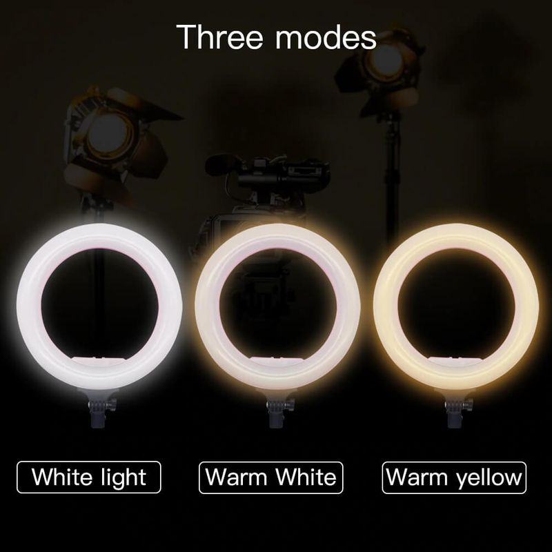 Iluminador-de-Led-Circular-12.6--40W-Bi-Color-Video-Ring-Light-32cm--Controle-IR-e-Fonte-