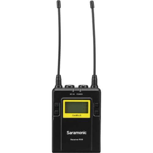 Sistema-2x-Microfone-de-Lapela-Omni-Wireless-Saramonic-UwMic9-para-Montagem-em-Camera--514-a-596MHz-