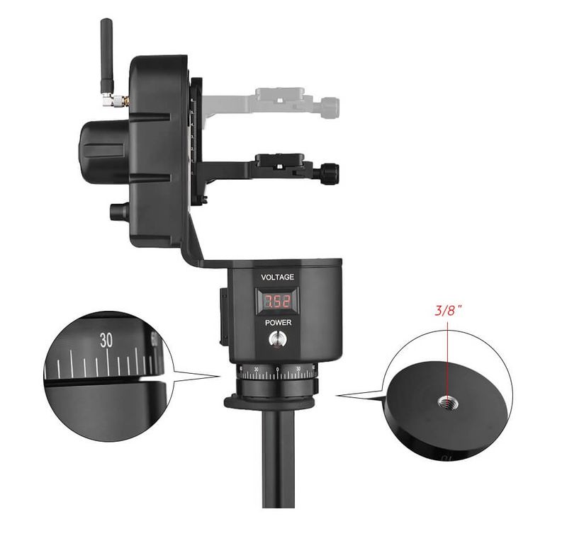 Cabeca-Panoramica-Motorizada-Pan-Tilt-YT-3000-com-Controle-Remoto-Wireless-e-Velocidade-Ajustavel