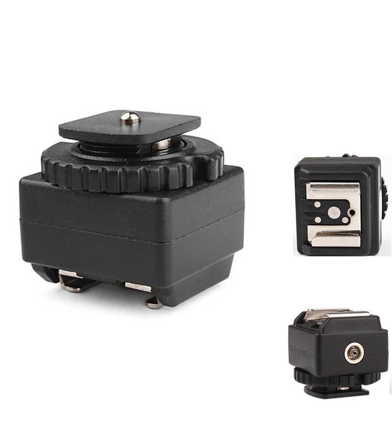 Adaptador-Sapata-Hot-Shoe-de-Flash-SC-2-Universal-com-Sincronizacao-PC-SYNC--Canon-e-Nikon-