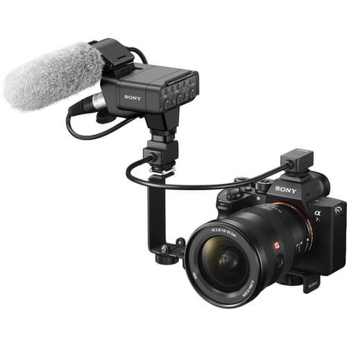 Kit-Microfone-Shotgun-Sony-XLR-K3M-com-Canal-Duplo-Digital-com-Adaptador-XLR