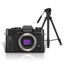 Kit Mirrorless FujiFilm X-T30 4K Preta (Corpo) + Tripé Profissional com Cabeça Semi Hidráulica