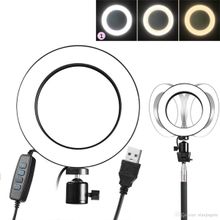 Iluminador de Led Circular 8" Bi-Color Vídeo Ring Light 20cm USB (3200-5500K)