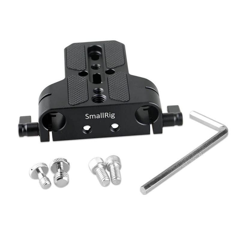 Plate-de-Base-SmallRig-1674-com-Bracadeira-Dupla-de-Haste-15mm