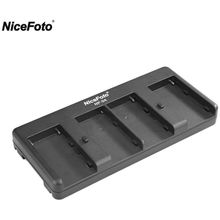 Adaptador Conversor de Bateria NP-F para V-Mount Nicefoto NP-04 (4 Slots)