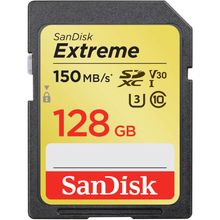 Cartão SDXC SanDisk 128Gb Extreme 4K 150Mb/s UHS-I V30 U3