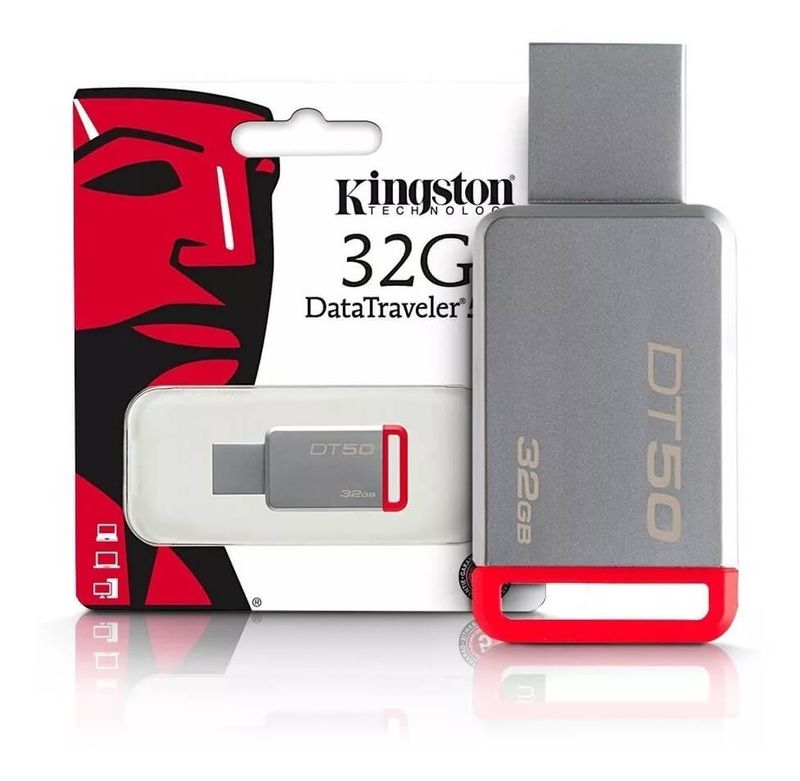 Pen-Drive-Kingston-32Gb-DataTraveler-USB-3.1---DT50-32GB---Vermelho