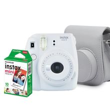 Kit Câmera Instantânea Fujifilm Instax Mini 9 Branco Gelo com Bolsa e Filme