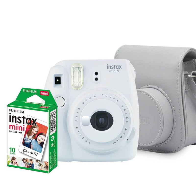 Kit-Camera-Instantanea-Fujifilm-Instax-Mini-9-Branco-Gelo-com-Bolsa-e-Filme