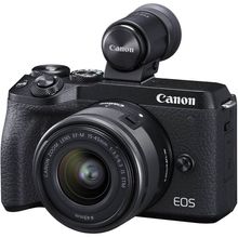 Câmera Canon EOS M6 MarkII Mirrorless com Lente 15-45mm e Visor EVF-DC2 (Preta)