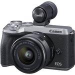 Camera-Canon-EOS-M6-MarkII-Mirrorless-com-Lente-15-45mm-e-Visor-EVF-DC2--Prata-