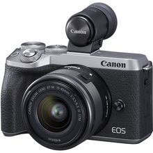 Câmera Canon EOS M6 MarkII Mirrorless com Lente 15-45mm e Visor EVF-DC2 (Prata)