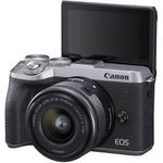 Camera-Canon-EOS-M6-MarkII-Mirrorless-com-Lente-15-45mm-e-Visor-EVF-DC2--Prata-