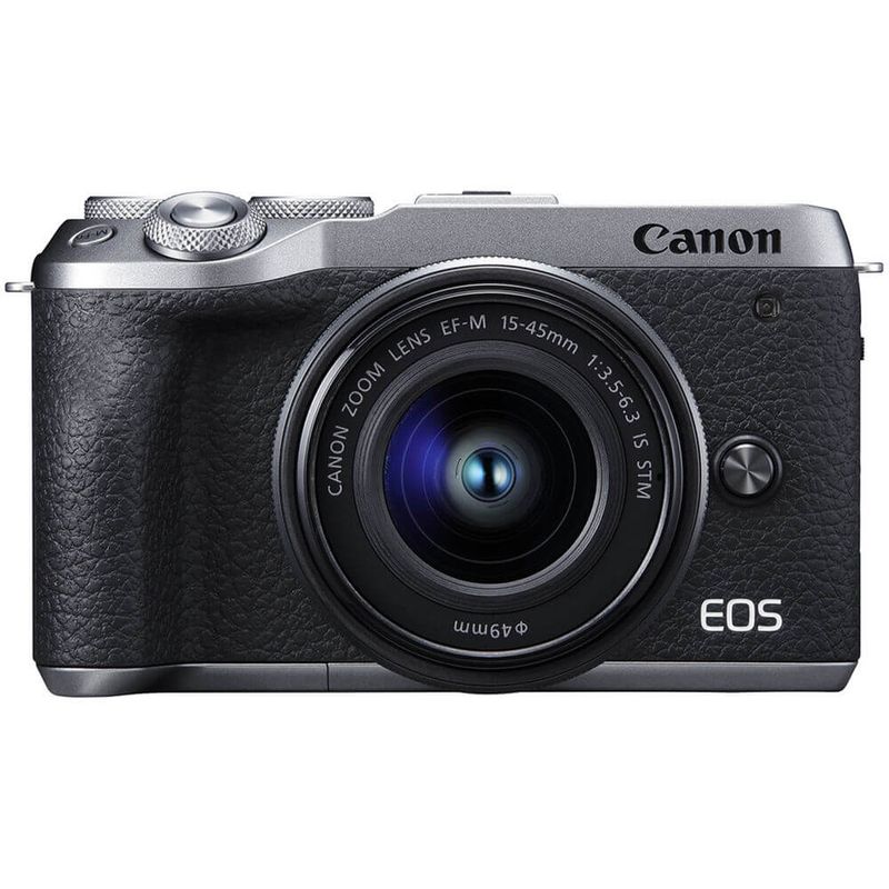 Camera-Canon-EOS-M6-MarkII-Mirrorless-com-Lente-15-45mm-e-Visor-EVF-DC2--Prata-