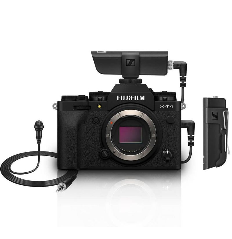 Kit-Camera-FujiFilm-X-T4-Mirrorless-4K--Corpo-Preto----Microfone-Lapela-Sennheiser-XSW-D-Wireless-com-Receptor