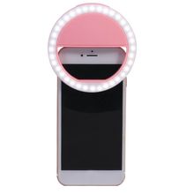 Iluminador Circular LED Celular/SmartPhone Selfie Ring Light (Rosa)