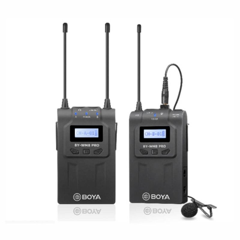 Sistema-Microfone-de-Lapela-Sem-Fio-Boya-BY-WM8-Pro-K1-UHF-Wireless