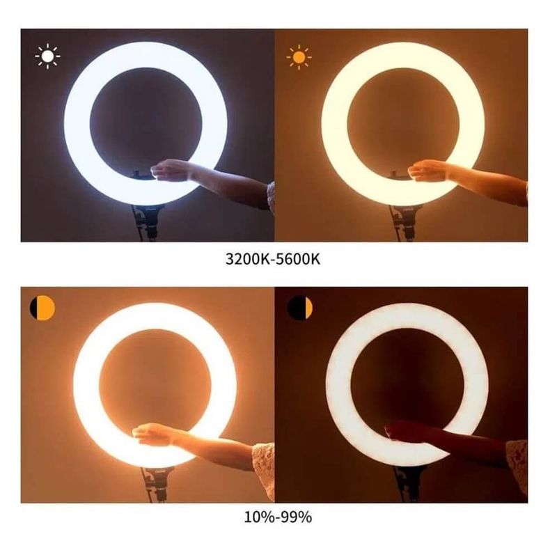 Iluminador-Circular-Led-Ring-Light-Tolifo-19--Bi-Color-60W-Profissional--Fonte-Bivolt-