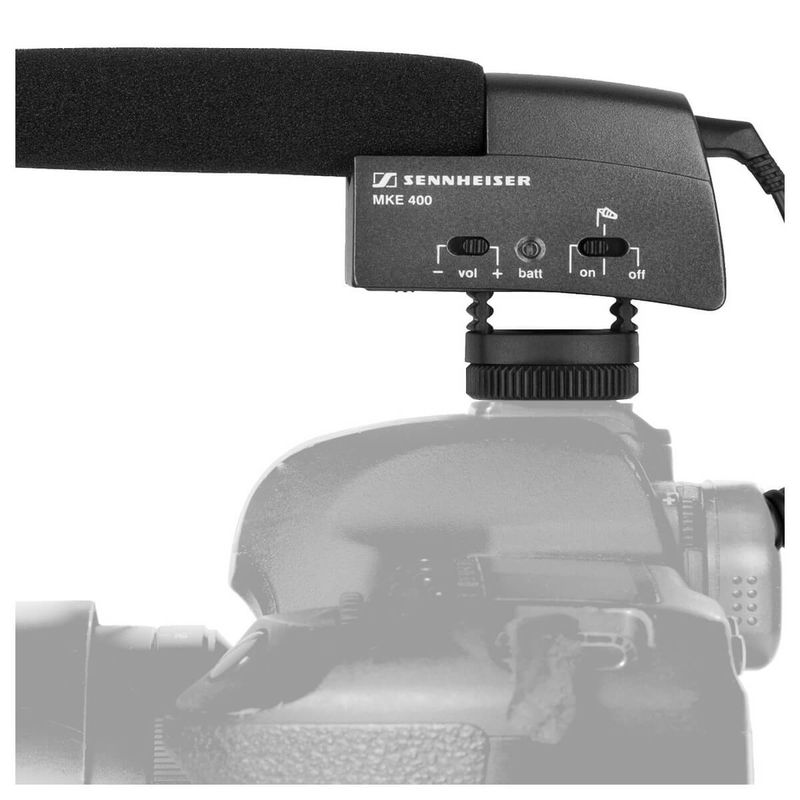 Microfone-Shotgun-Sennheiser-MKE-400-com-Montagem-em-Cameras-e-Gravadores