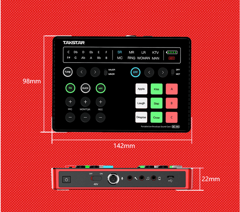 Mini-Placa-de-Audio-e-Transmissao-Takstar-SC-M1-Broadcast-Sound-Card