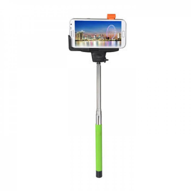 Bastao-de-Selfie-com-Disparador-Bluetooth-Universal-Verde