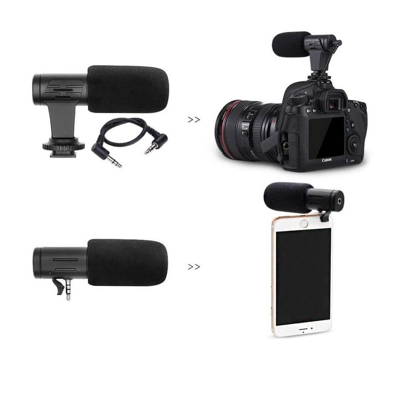 Microfone-Shotgun-Estereo-Mamen-MIC-06-Condensador-HD-Mini-para-Cameras-e-SmartPhones