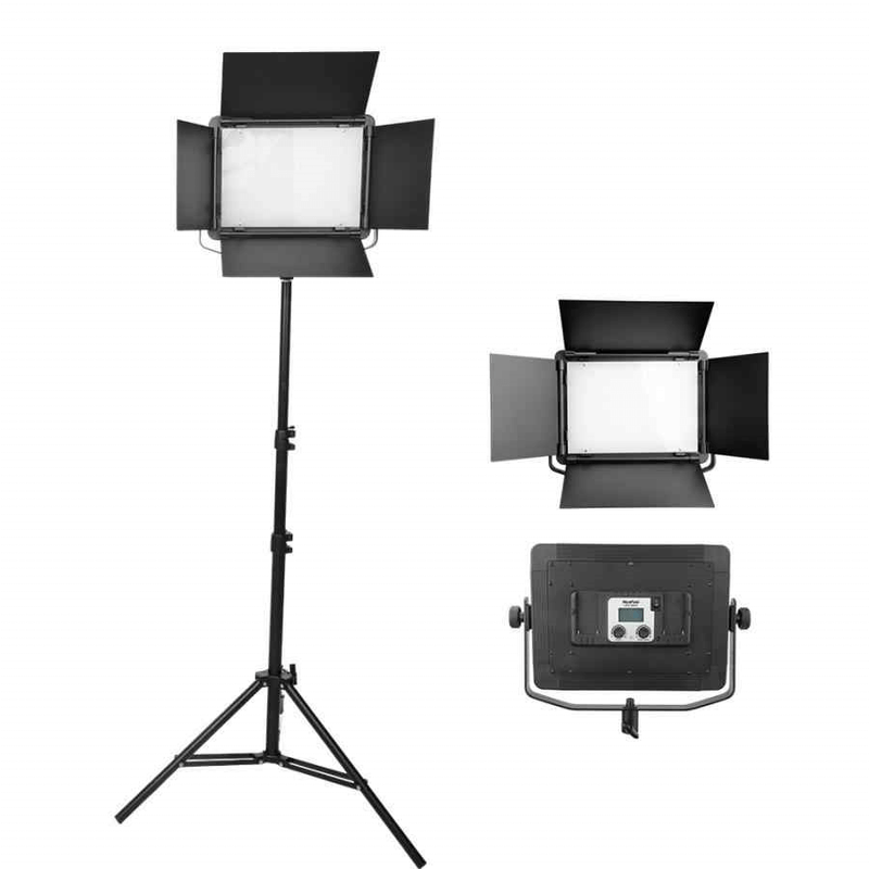 Iluminador-Painel-LED-Nicefoto-LED-880A-50w-Slim-Video-Light-Bi-Color-3200k-6500--2x-Baterias-e-Fonte-Bivolt-