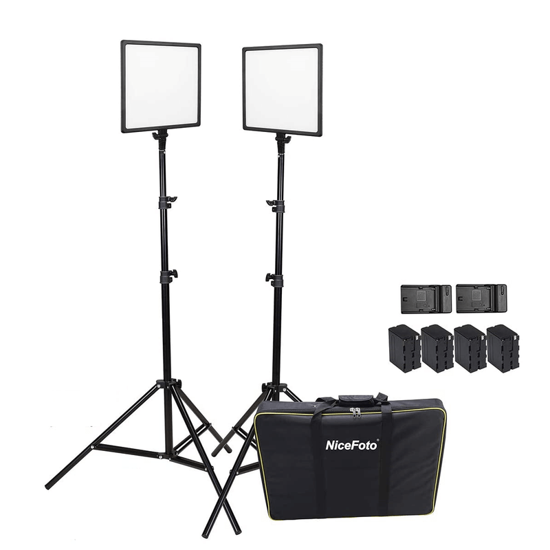 Kit-Iluminacao-Led-Super-Slim-NiceFoto-SL307-50W-de-3200-6500K-para-Estudio-Fotografico--Tripes-e-Baterias-