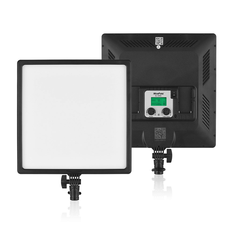 Kit Iluminação Led Super Slim NiceFoto SL307 50W de 3200-6500K para Estúdio Fotográfico (Tripés e Fonte AC Bivolt)