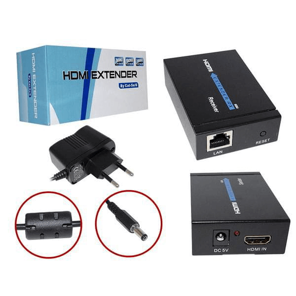 Extensor-HDMI-60-Metros-Rj45-Rede-Cat5-Cat6-3D-e-1080P--Bivolt-