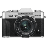 Kit-FujiFilm-X-T30-Mirrorless-Prata---Lente-XC-15-45mm-f-3.5-5.6-OIS-PZ