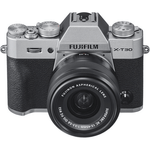 Kit-FujiFilm-X-T30-Mirrorless-Prata---Lente-XC-15-45mm-f-3.5-5.6-OIS-PZ