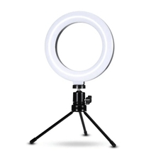 Iluminador Led Circular 6" Bi-Color Vídeo Ring Light 16cm USB com Mini Tripé de Mesa