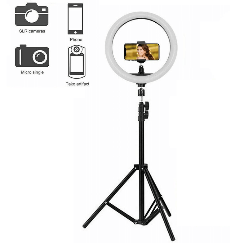 Iluminador-Led-Circular-10--Ring-Light-Live-26cm-USB-com-Tripe-e-Suporte-de-Celular