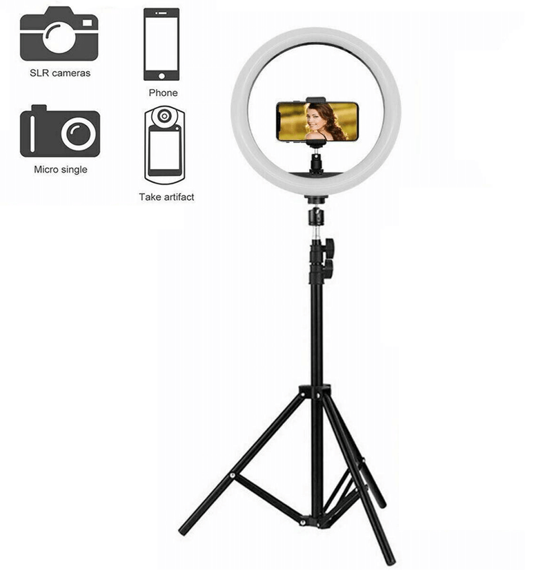 Iluminador-Led-Circular-10--Ring-Light-Live-26cm-USB-com-Tripe-e-Suporte-de-Celular