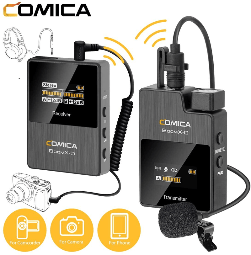 Sistema-Wireless-Digital-Microfone-Comica-Audio-BoomX-D-D1-Sem-Fio-Ultra-Compacto-para-Cameras-Mirrorless---DSLR--2.4GHz-