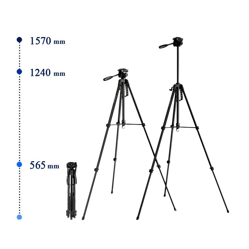 Tripe-Compacto-TR462-com-Cabeca-3-vias-360-de-1.57m-em-Aluminio-para-Cameras-e-Filmadoras