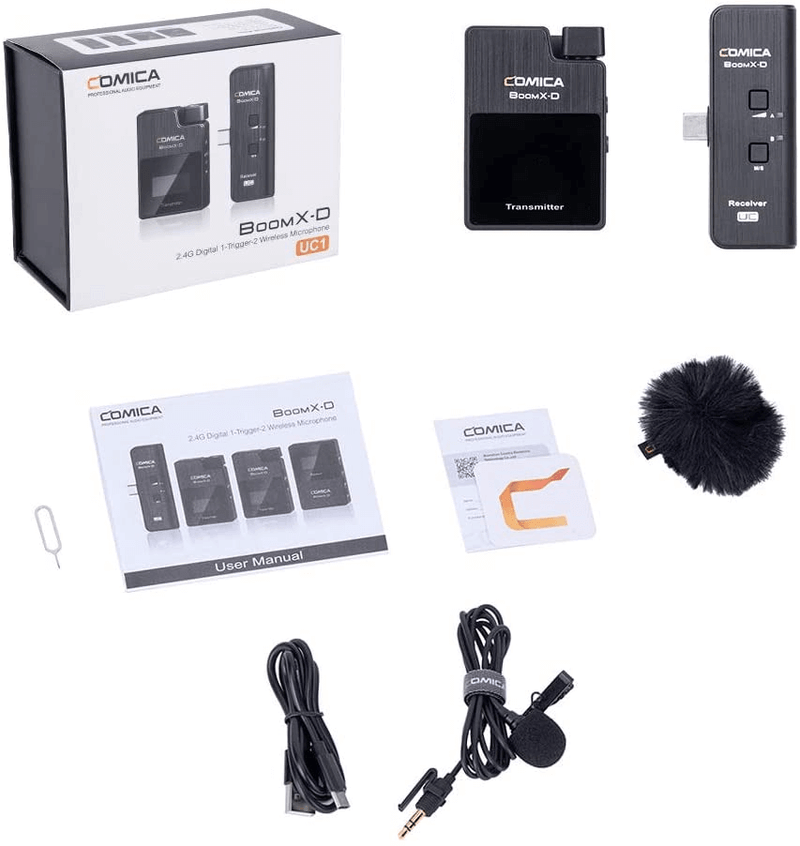 Sistema-Wireless-Digital-Microfone-Comica-BoomX-D-UC1-Sem-Fio-Ultra-Compacto-USB-C-para-SmartPhones-Android