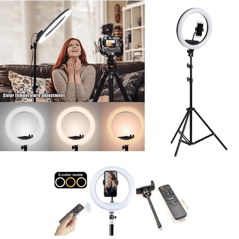 Iluminador-Led-Circular-12.5--Dimmable-36W-Ring-Light-Live-32cm-com-Controle-Remoto-Tripe-e-Suporte-SmartPhone-