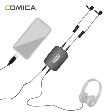 Microfone Lapela Duplo Profissional Comica Dual.Lav-D03 STC Condensador TRss 3.5mm/ USB-C para Câmeras e SmartPhones