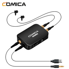 Microfone Lapela Duplo Profissional Comica Dual.Lav-D03 Condensador TRss 3.5mm para Câmeras e SmartPhones