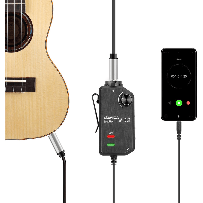 Interface-de-Audio-XLR-Guitarra-e-Microfone-Comica-LinkFlex-AD2-SmartPhones-e-Cameras--TRRs-3.5mm-